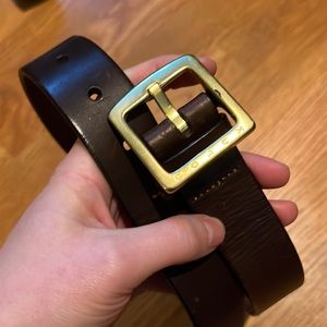 Coach brown leather belt with gold buckle